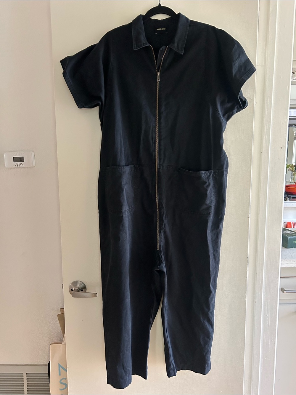 Rachel Comey Black Short-Sleeve Zip Jumpsuit Sz XL - Picture 2 of 4